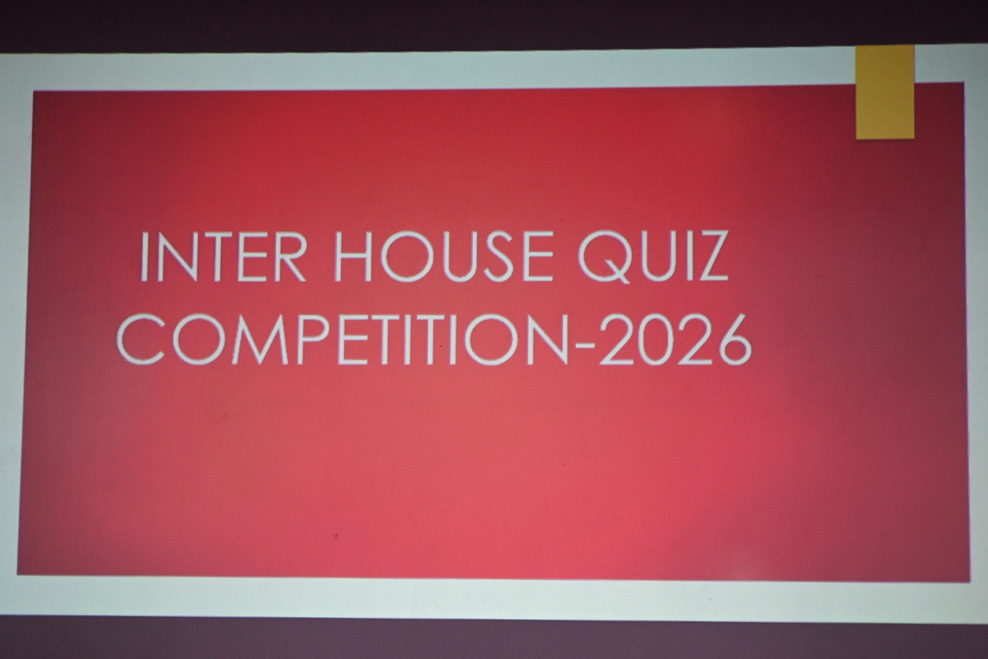 INTER HOUSE QUIZ COMPETITION 2025-26